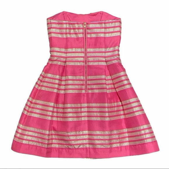 Lilly Pulitzer NEW Y2k Woman’s Sami Ryan Strapless Dress Stripe Size 2 Glam - Picture 2 of 9
